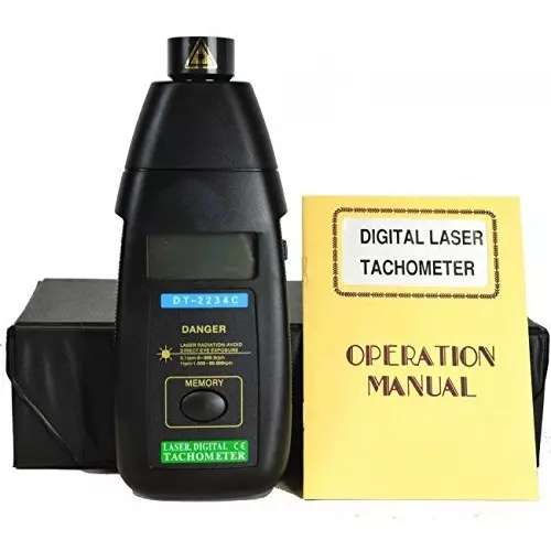 WKM Black Plastic Digital Laser Tachometer for Laboratories KT180CC