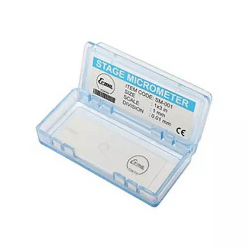 Acutek Stage Micrometer 0.01 mm Resolution 76.2x25.4 mm, SM-001