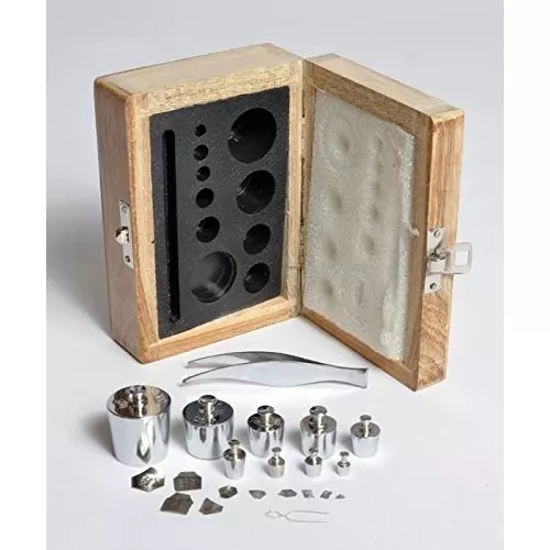 wkm-1-mg-to-100-g-nickel-plated-brass-analytical-weight-kit-in-wooden-box-ktn500