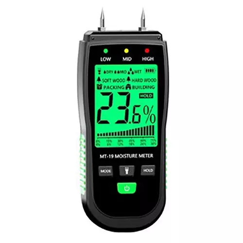 Acutek Multi Moisture Meter Soft/Hard Wood; 5 to 75%, Packing; 5 to 75%, Building; 1.5 to 30%, MT-18