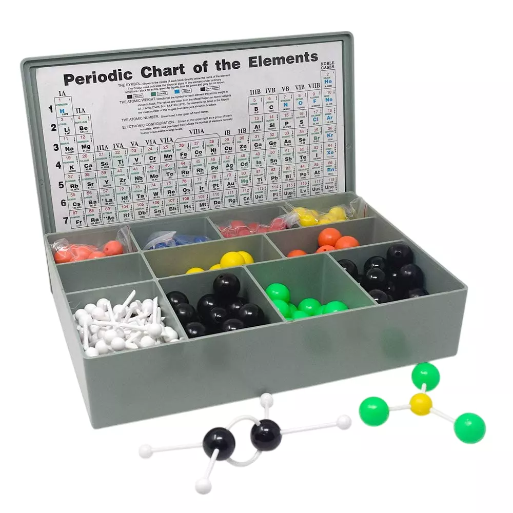 Zesco India Atomic Model Set Senior Type Multicolor 370 Balls with 185 Lugs Packed in a Moulded Box, ZESCO-CH 142/3