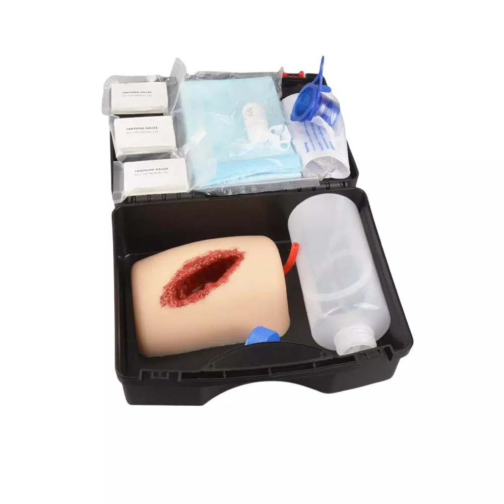 MODELSCART Thigh Laceration Wound Packing Trainer Kit Silicone Body for Training Medical Students, RX-04026