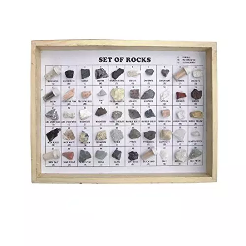 WKM Rocks and Minerals Collection for Earth Science Education KT40 (Set of 50 Pcs)