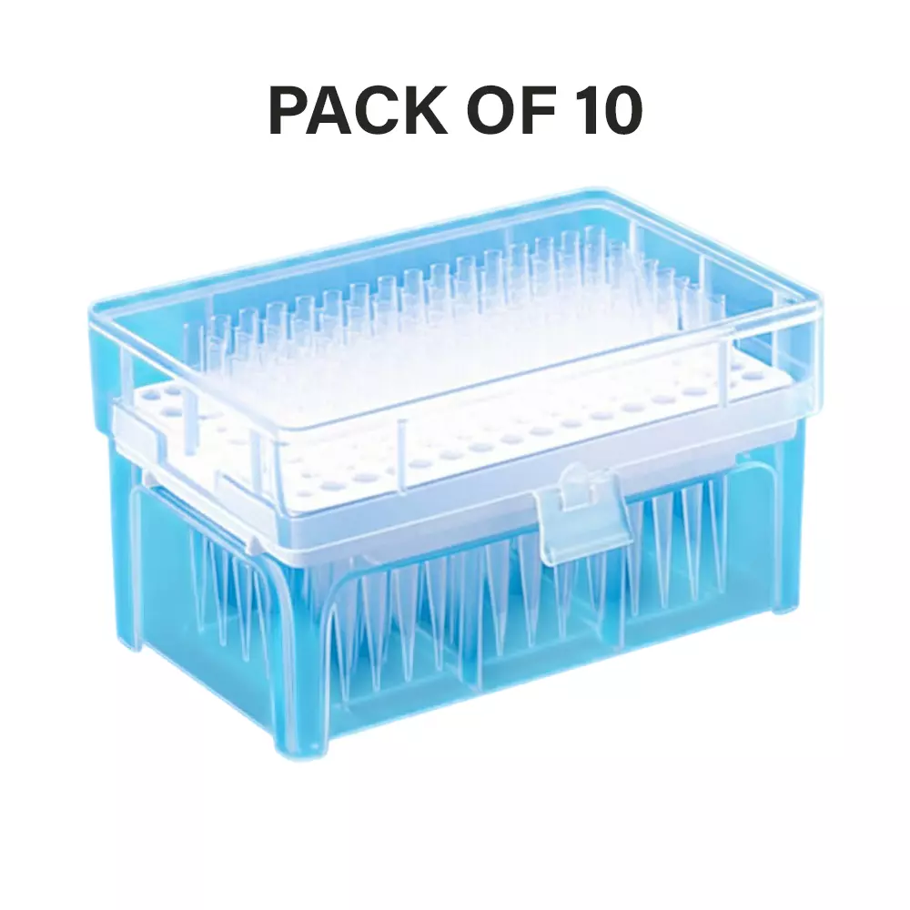 Tarson 96 Place Universal Micro Tip Box, PP Body Capacity 1000 µl for Storing Pipette Tips, 524154 (Pack of 10)