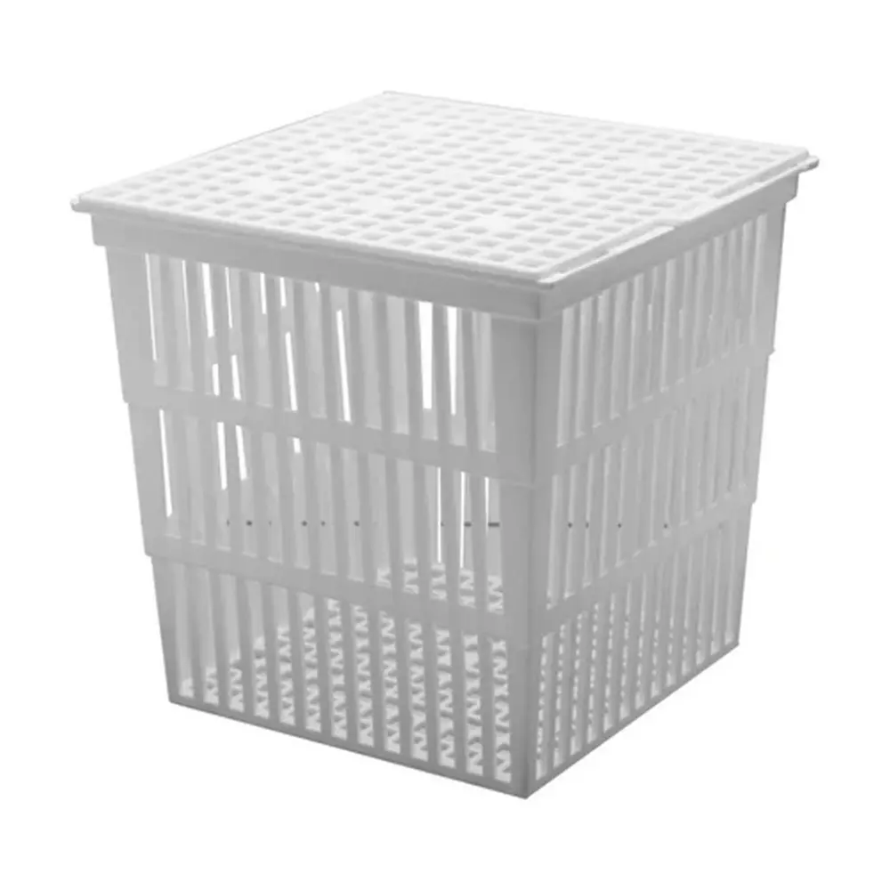 Tarson Test Tube Basket With Cover White Polypropylene Size 230x230x230 mm, 180030