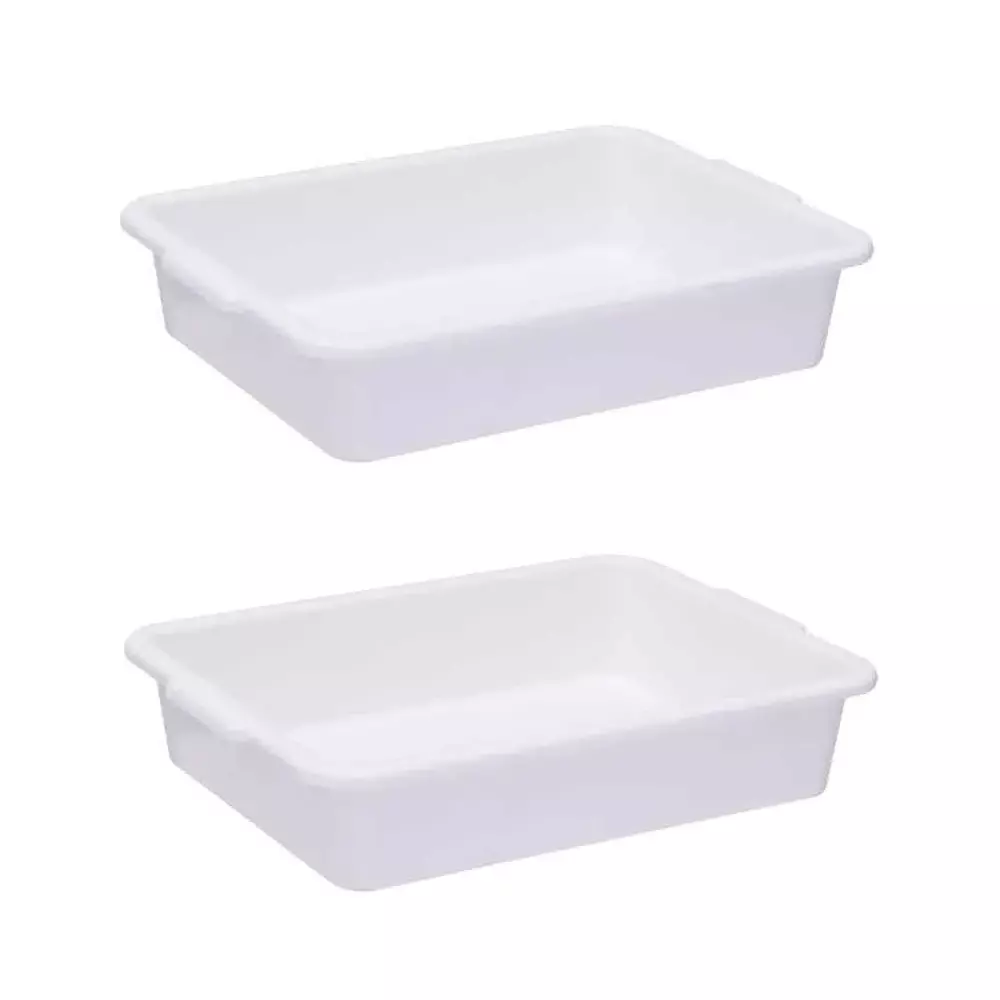 Supertek Laboratory Tray White PP (Polypropylene) Body and Size 375 mm x 300 mm x 75 mm, CH11862R/3 (Pack of 2)