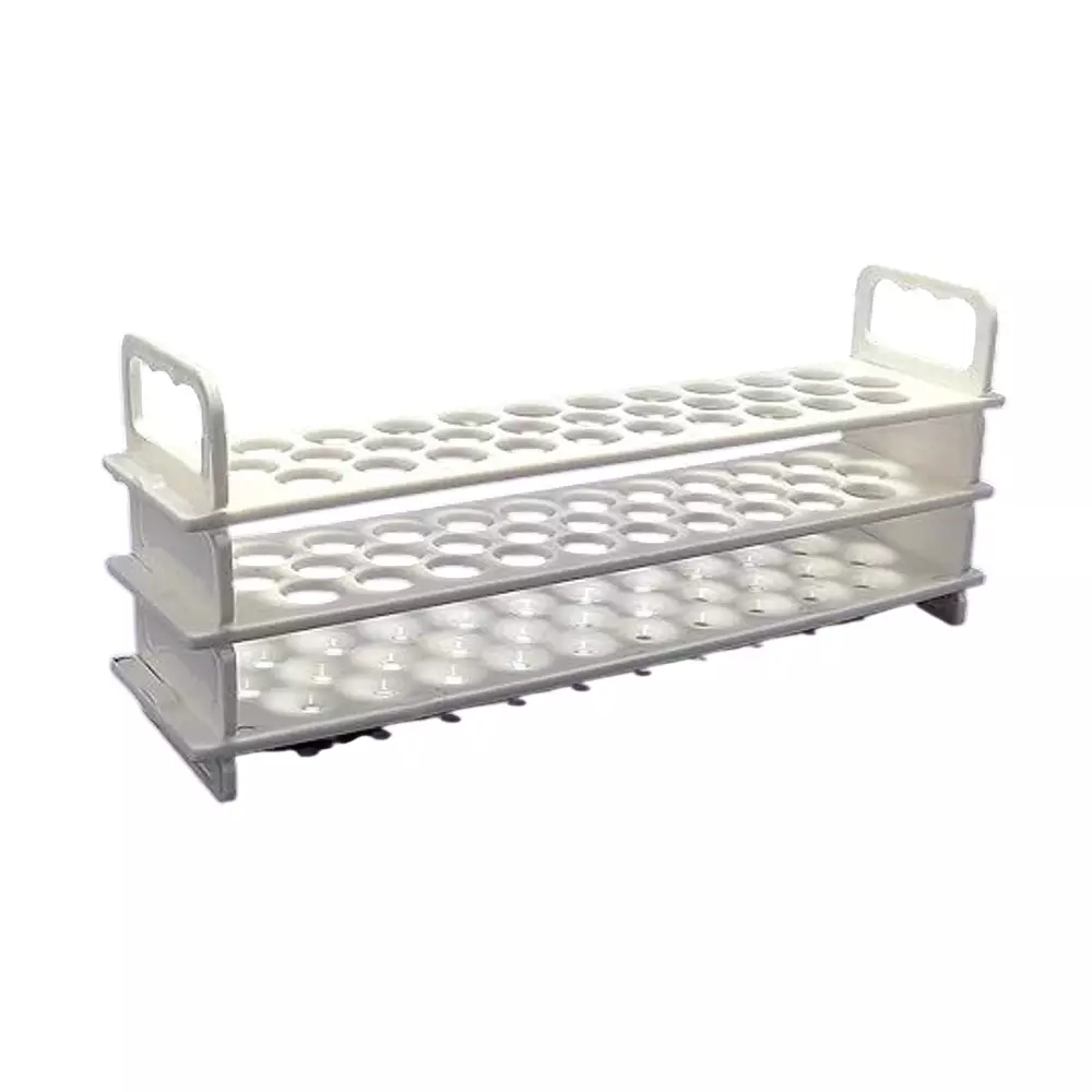 NS 3 Tier Tube Rack Polypropylene Body with 31 Holes of Size 16 mm for Laboratories