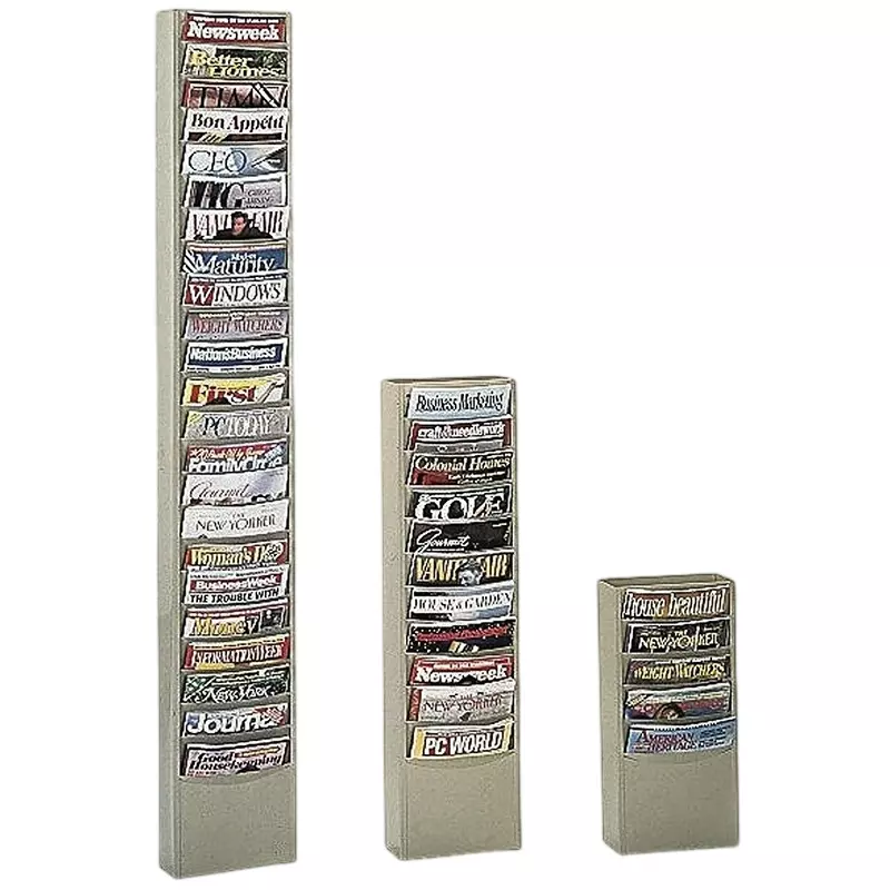 RS PRO Magazine Rack Steel Beige 36 Inch 4.13 Inch Vertical, 3034589