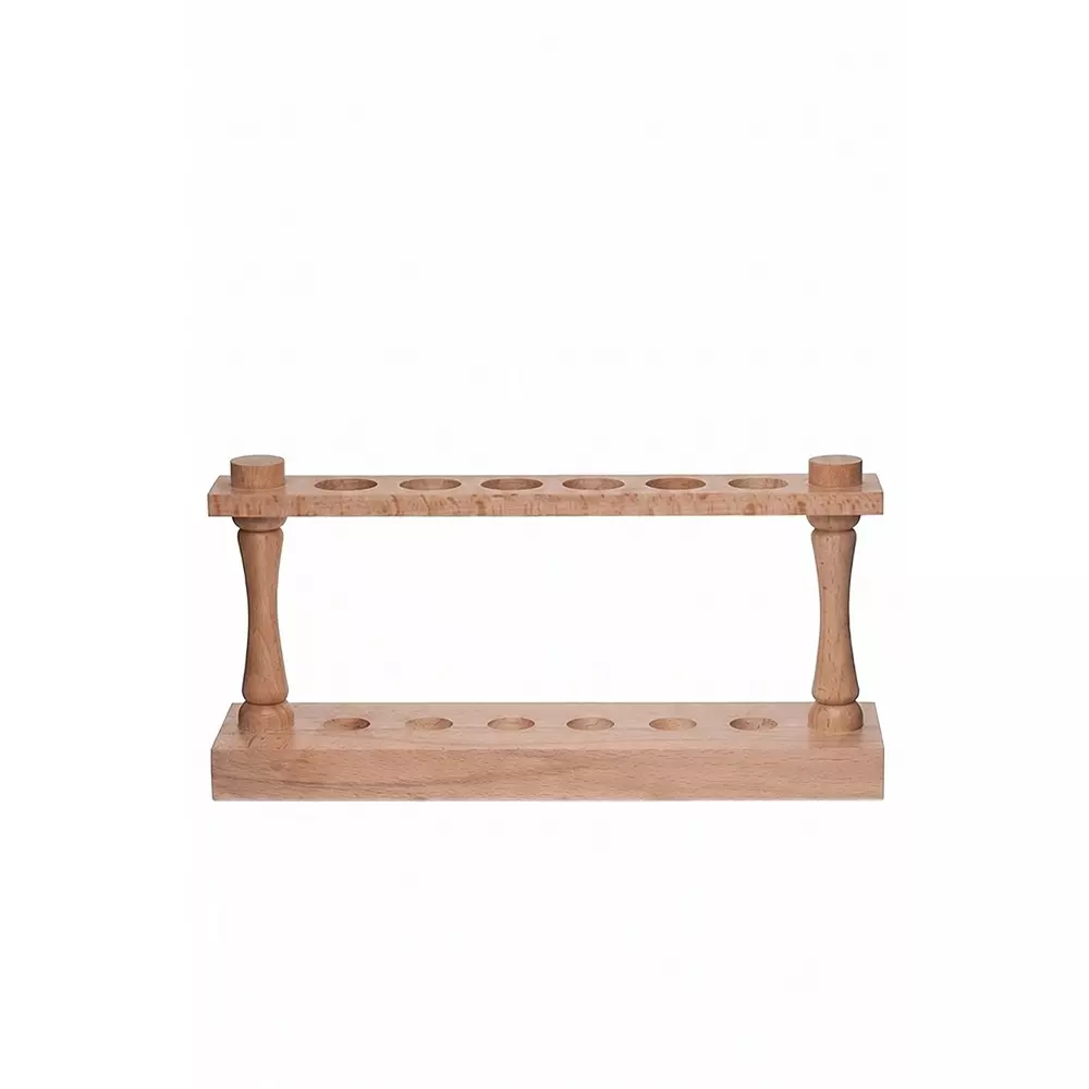 wkm-test-tube-rack-stand-wooden-6-holes-with-drying-pins-30-ml-22-mm-dia-6-pcs-borosilicate-glass-test-tubes