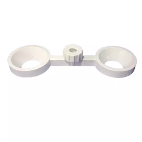 Supertek Double Funnel Holder White PP (Polypropylene) Body for Holding Funnels with 3-6 inch (75-150 mm) Diameter, CH11126/2 (Pack of 12)