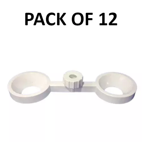 Supertek Double Funnel Holder White PP (Polypropylene) Body for Holding Funnels with 3-6 inch (75-150 mm) Diameter, CH11126/2 (Pack of 12)