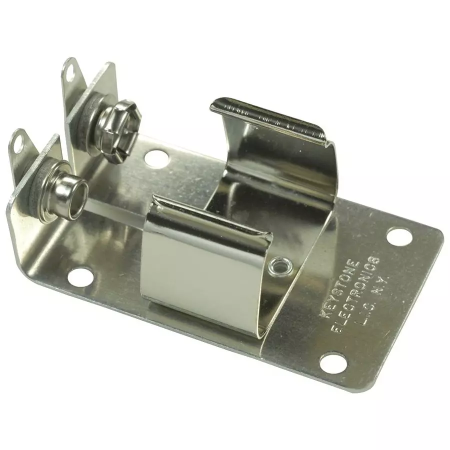 KEYSTONE BATTERY HOLDER, 9V, SNAP IN, ALUMINUM, SOLDER LUG, 1290..