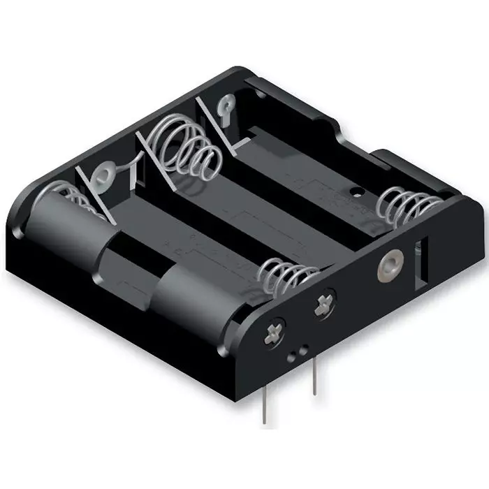 KEYSTONE BATTERY HOLDER, 4AA, PCB, 2477