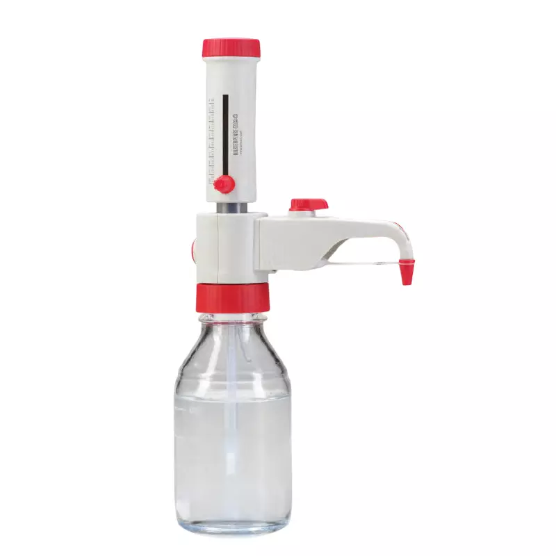 Tarson 10-100 ml Masterpense Bottle Top Dispenser with Accessories, 2.00 ml Dispensing Step and ±0.5% Inaccuracy, BTD-M100