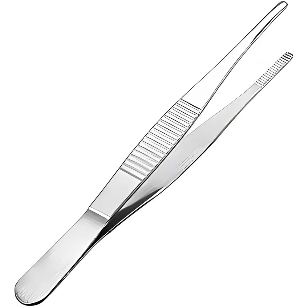 Bysafe Dissecting Forceps Plain Stainless Steel Body Size 6 inch (150 mm) for Laboratories, OM130-06 (Pack of 2)