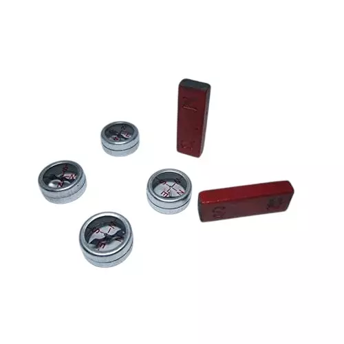 WKM 4 Small Size Magnetic Compass and 2 Bar Magnet KTN82 (Combo of 6 Pcs)