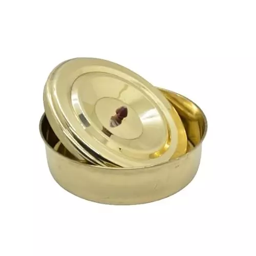 NSAW 1510 Brass Lid and Pan Set in Golden Color for Test Sieves, TS-30