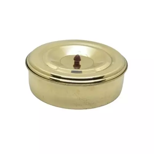 NSAW 1510 Brass Lid and Pan Set in Golden Color for Test Sieves, TS-30