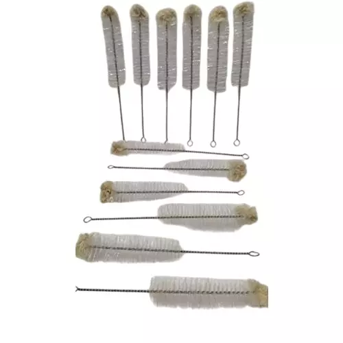 WKM 25 mm Dia Nylon Bristles Metal Handle Test Tube Washing Brush KTN300 (Pack of 12 Pcs)