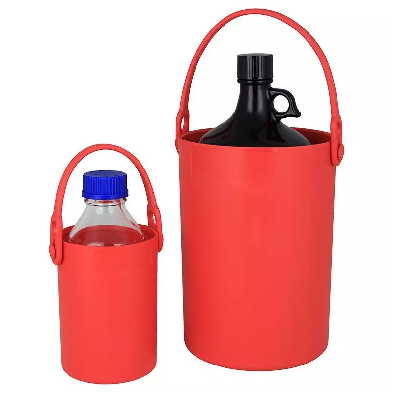 Abdos 4.5 L & 1.5 L Safe Bottle Carrier in Red Color and Thermoplastic Elastomer Body, P90128 (Pack of 2)