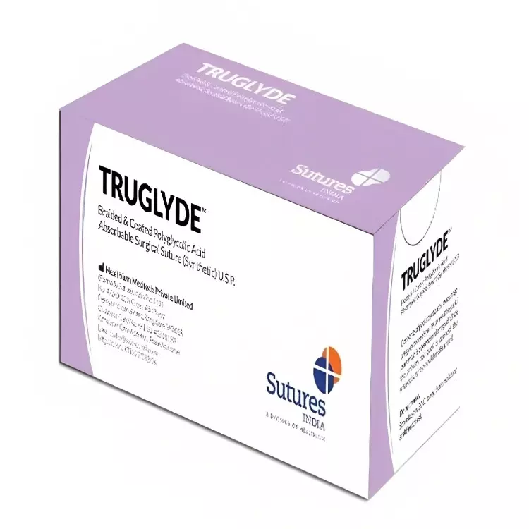 Truglyde 12 Foils 4-0 USP 16 mm Fast Absorbing Synthetic Suture Box SN 2305
