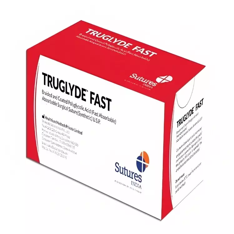 Truglyde 12 Foils 1-0 USP 70 cm Fast Absorbing Surgical Suture Box SN 2763A ECO