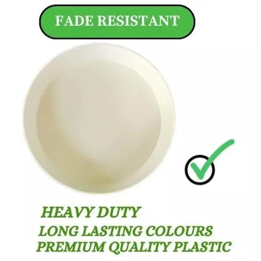 SHIV ALASKA Plant Container White Circular Shape Plastic, (Pack of 5 Pcs)