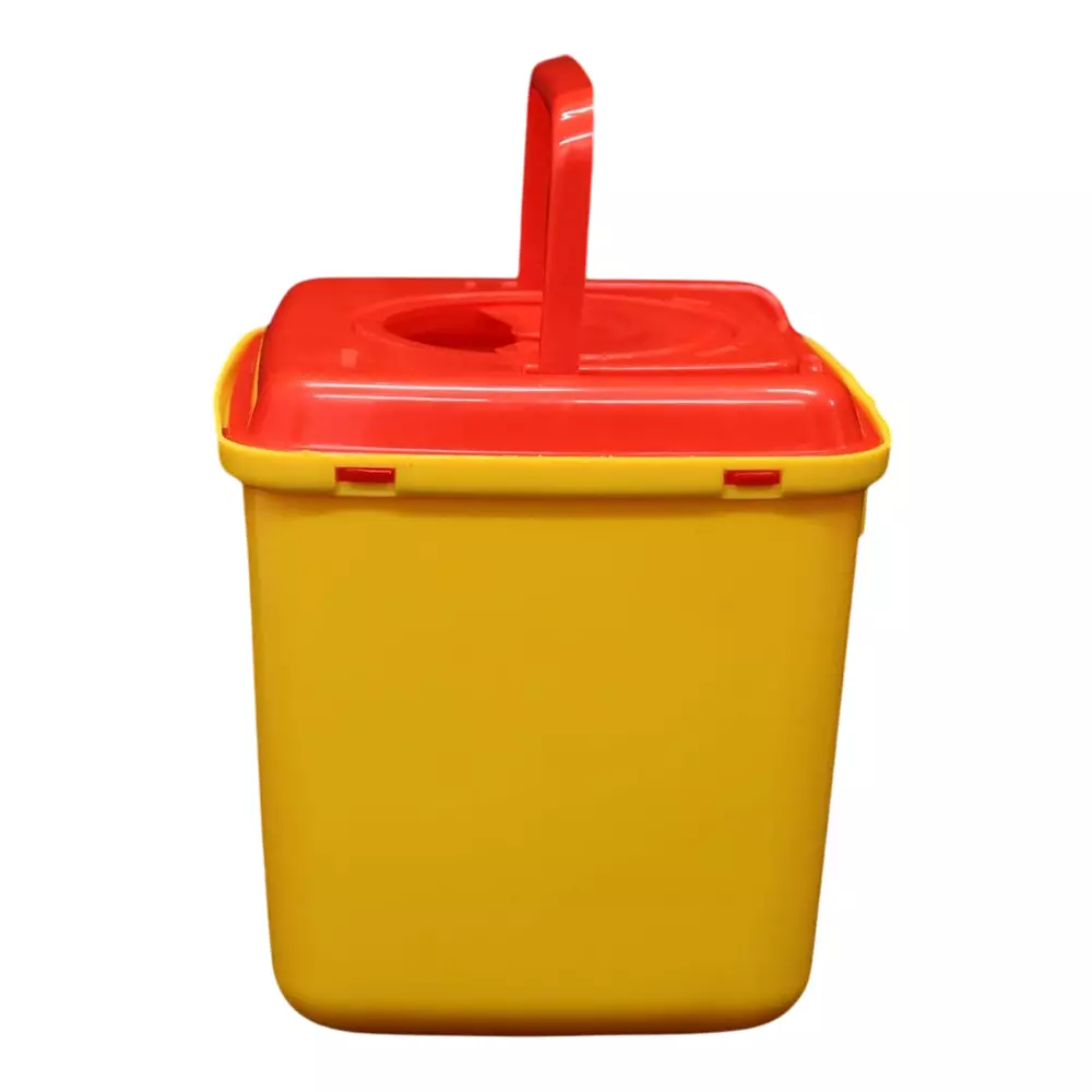 FAIRBIZPS Sharp Container 5 L Puncture & Leak Resistant Plastic Yellow, FBYSP