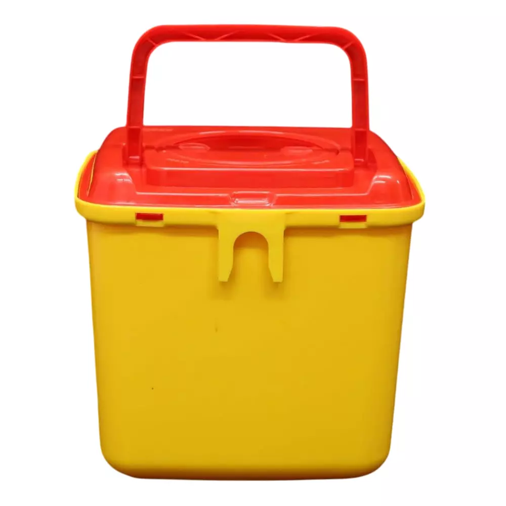 FAIRBIZPS Sharp Container 5 L Puncture & Leak Resistant Plastic Yellow, FBYSP