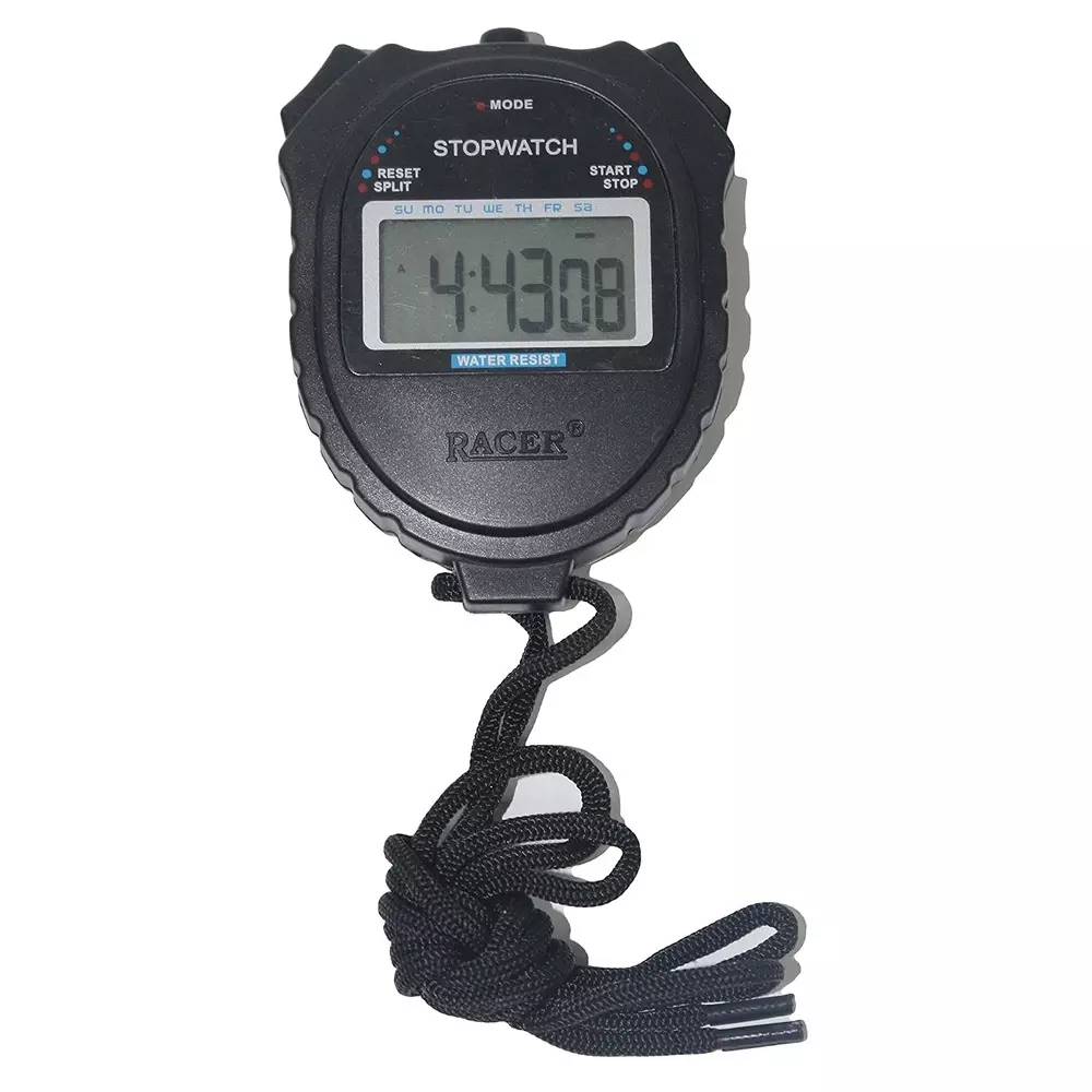 Racer Digital Stopwatch Black (1/100 sec), Time (Hour/Minute/Second), Calendar (Day/Date/Month), 1111AL5WD3H