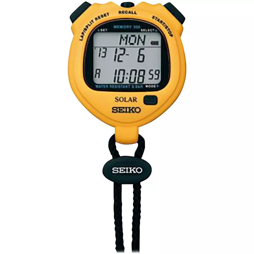 AS ONE Solar-Powered Digital Stopwatch with JCSS Calibration Yellow Color, SVAJ003