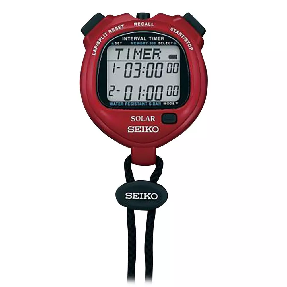 AS ONE Solar-Powered Digital Stopwatch with JCSS Calibration Red Color, SVAJ103