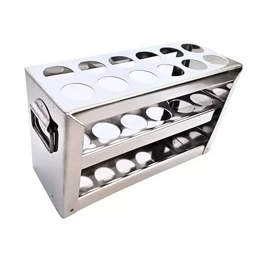 Bysafe Stainless Steel Test Tube Stand 304 Grade With 26 mm Hole Size and 12 Holes, JK-36SJ-F65H