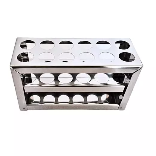 Bysafe Stainless Steel Test Tube Stand 304 Grade With 26 mm Hole Size and 12 Holes, JK-36SJ-F65H