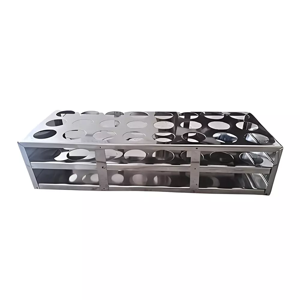 Bysafe Stainless Steel Test Tube Stand 304 Grade With 20 mm Hole Size and 24 Holes, 22-WF3G-X80I