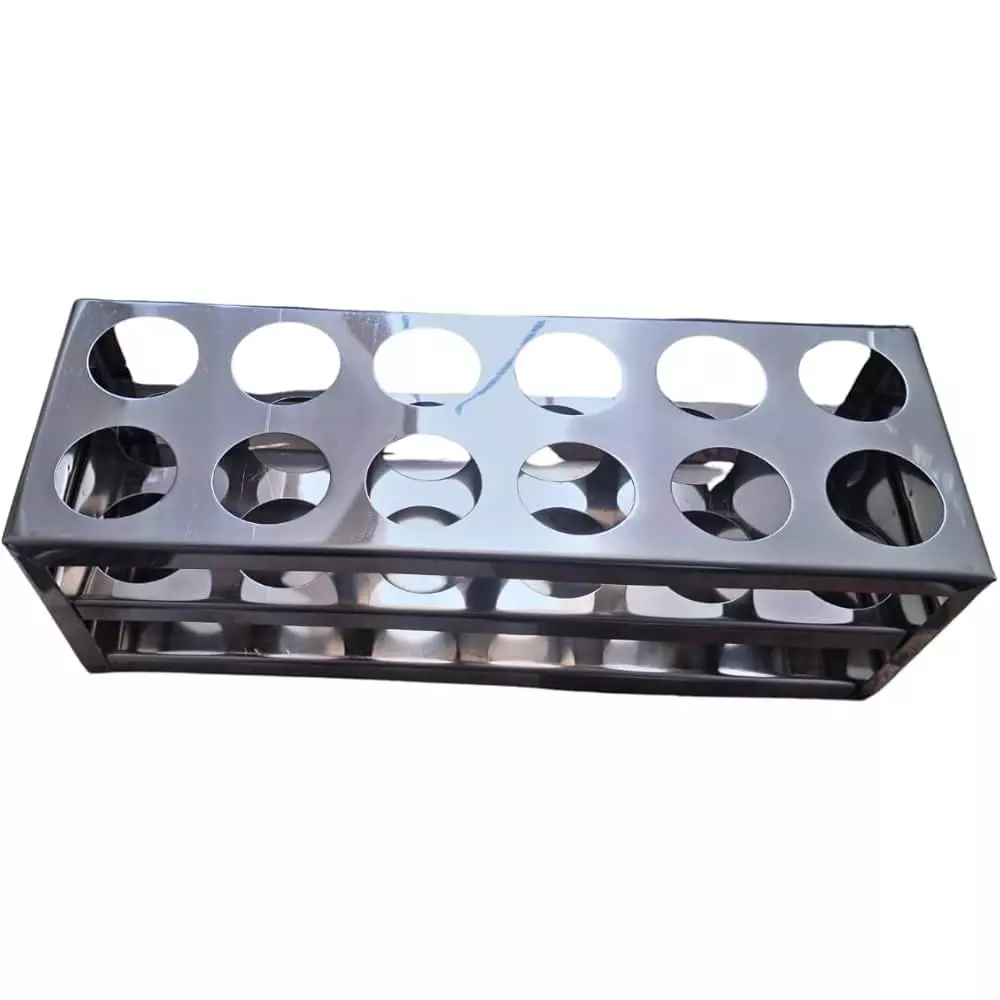 Bysafe Stainless Steel Test Tube Stand 304 Grade With 20 mm Hole Size and 24 Holes, 22-WF3G-X80I