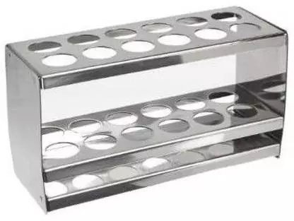 Buy Rasayan 33 mm Test Tube Rack Double Tier Aluminum Sheet Holding Capacity 6 from Industrybuying.com