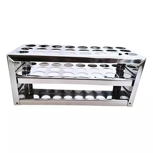 Bysafe Stainless Steel Test Tube Stand 304 Grade With 26 mm Hole Size and 24 Holes, G0-9X9A-TNY4