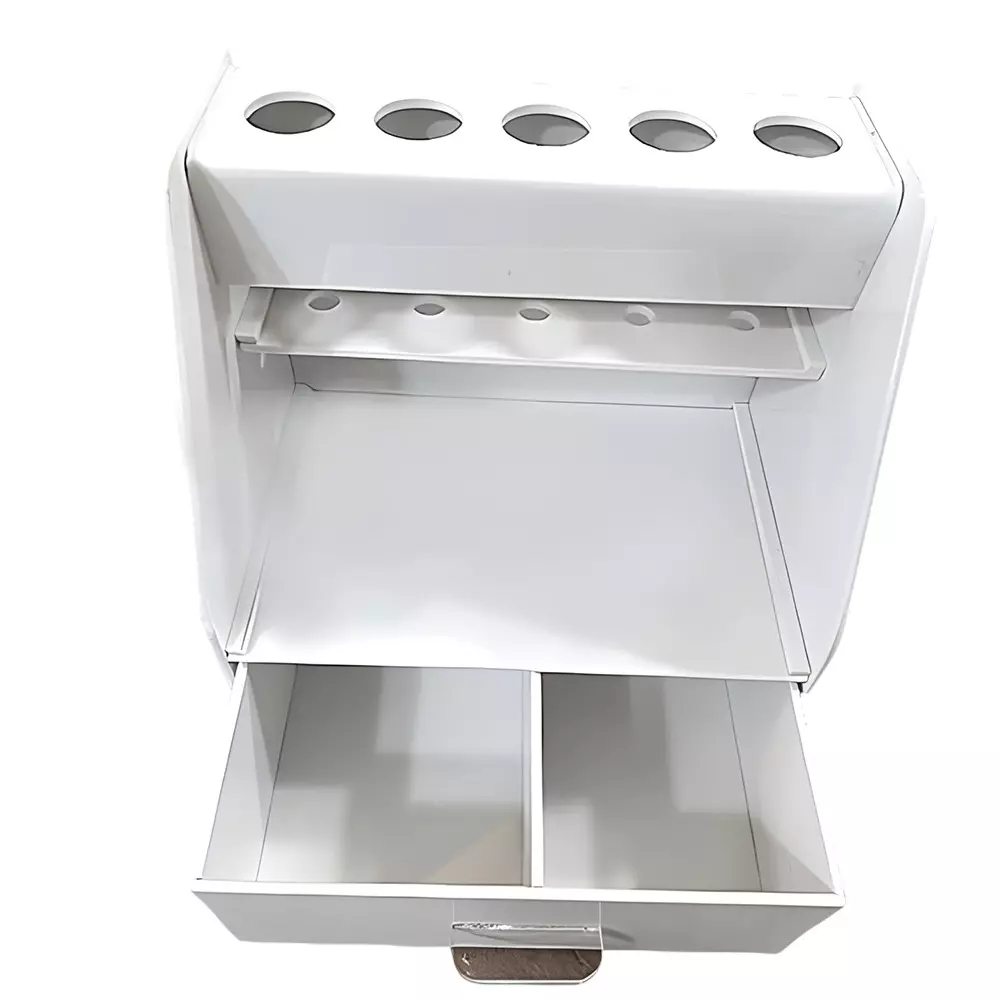 GENERIC 6 Pipettes Micropipette Stand With Tips Drawer, White Plastic Body and Countertop Mounting, ‎68-3JLC-U3FB