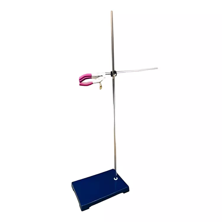 Bysafe Burette Stand Cast Iron Body Size 9x6 inch (228.6x150 mm), 10 mm Dia. Stainless Steel Rod with Bosshead and Burette Clamp, 6W-UJ70-CIJD