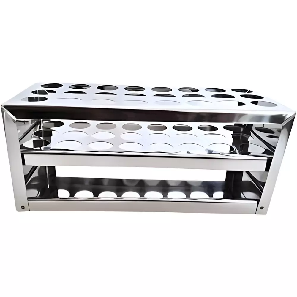 Bysafe Stainless Steel Test Tube Stand 304 Grade With 20 mm Hole Size and 12 Holes, 0V-UYEP-3SDQ