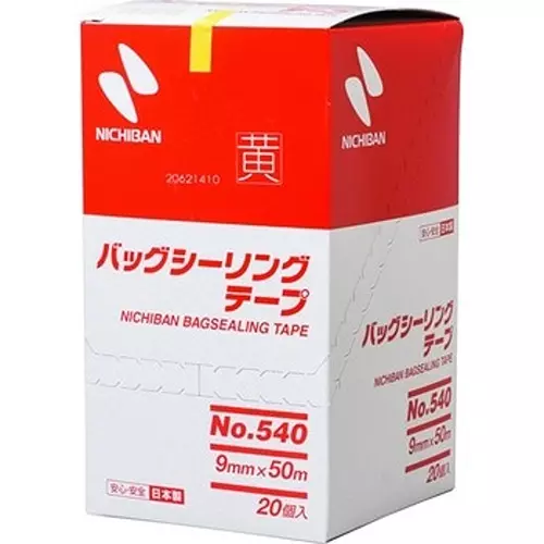 NICHIBAN Bag Sealing Tape 9 mm x 50 m, No.540 (Pack of 20 Roll)