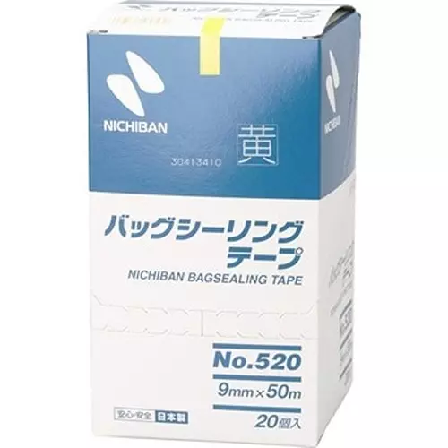 NICHIBAN Bag Sealing Tape 9 mm x 50 m, No.520 (Pack of 20 Roll)