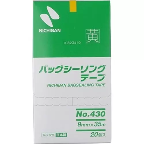 NICHIBAN Bag Sealing Tape 9 mm x 35 m, No.430 (Pack of 20 Roll)
