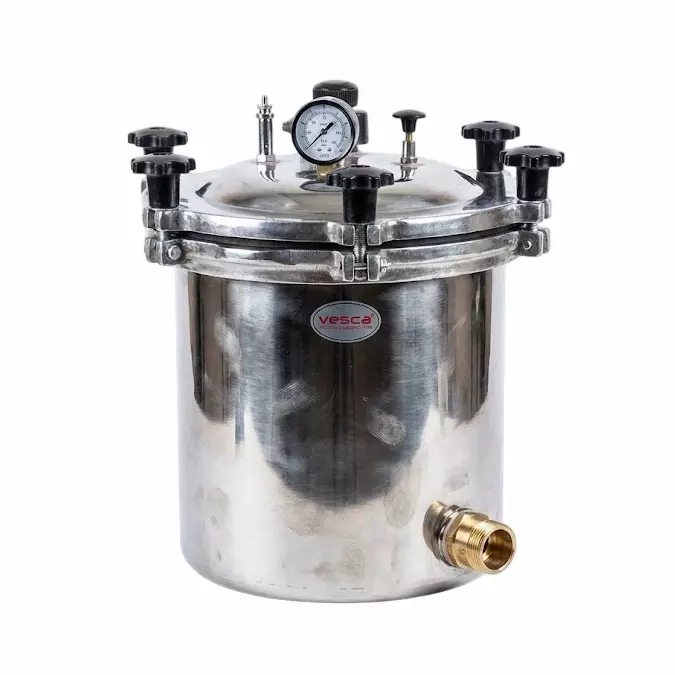 Vesca VSLI-105(A) Portable Autoclave Single Wall Stainless Steel Body 300 mm Height x 300 mm Diameter