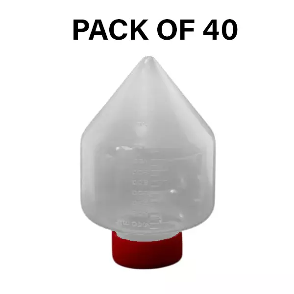 Abdos 500 ml Centrifuge Tube Conical Bottom with Red Color Cap and 146.81 mm Height, P10500 (Pack of 40)