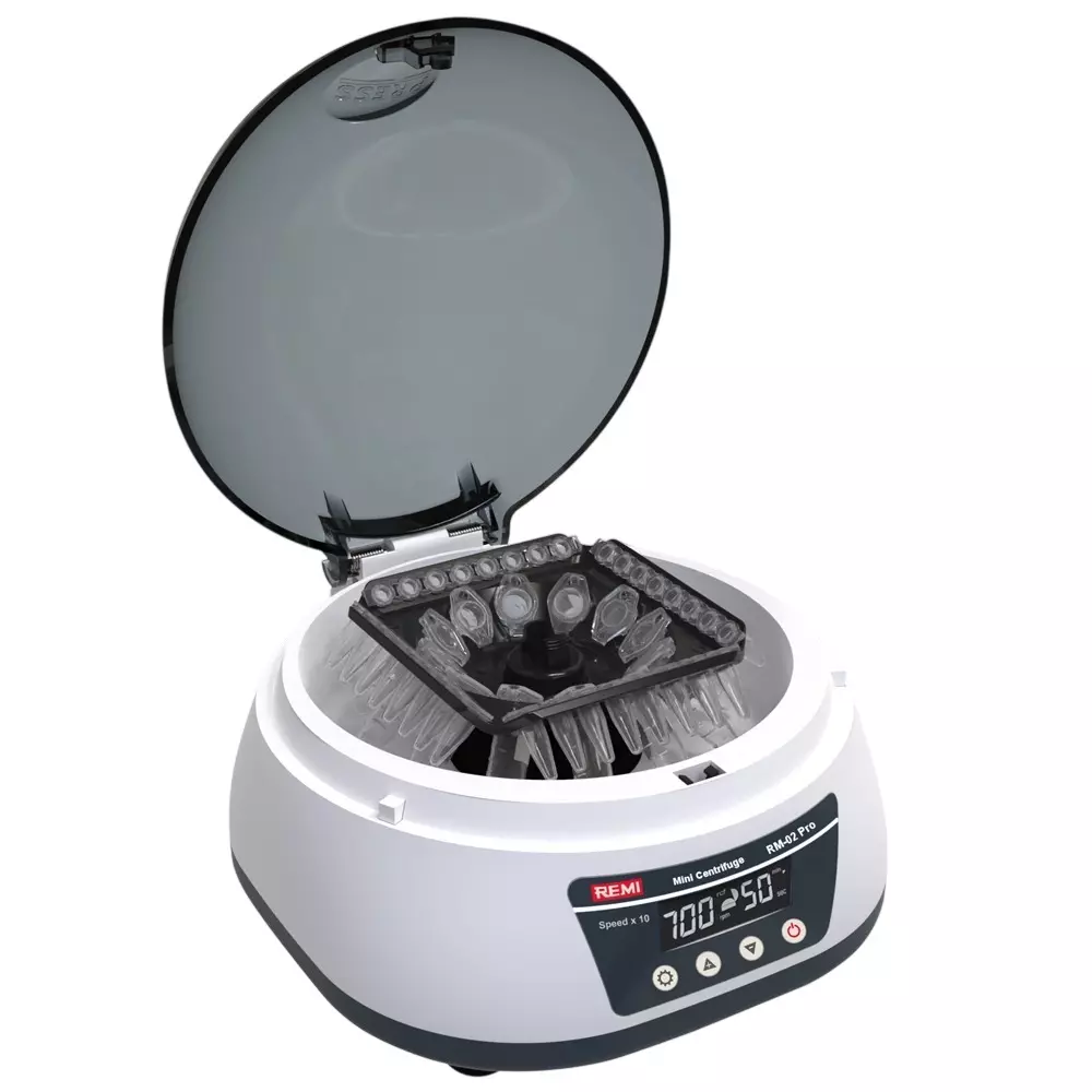 REMI Mini Centrifuge with Micro Hybrid Rotor, 7000 RPM Maximum Speed and 3280xg Max RCF, RM-02 Pro
