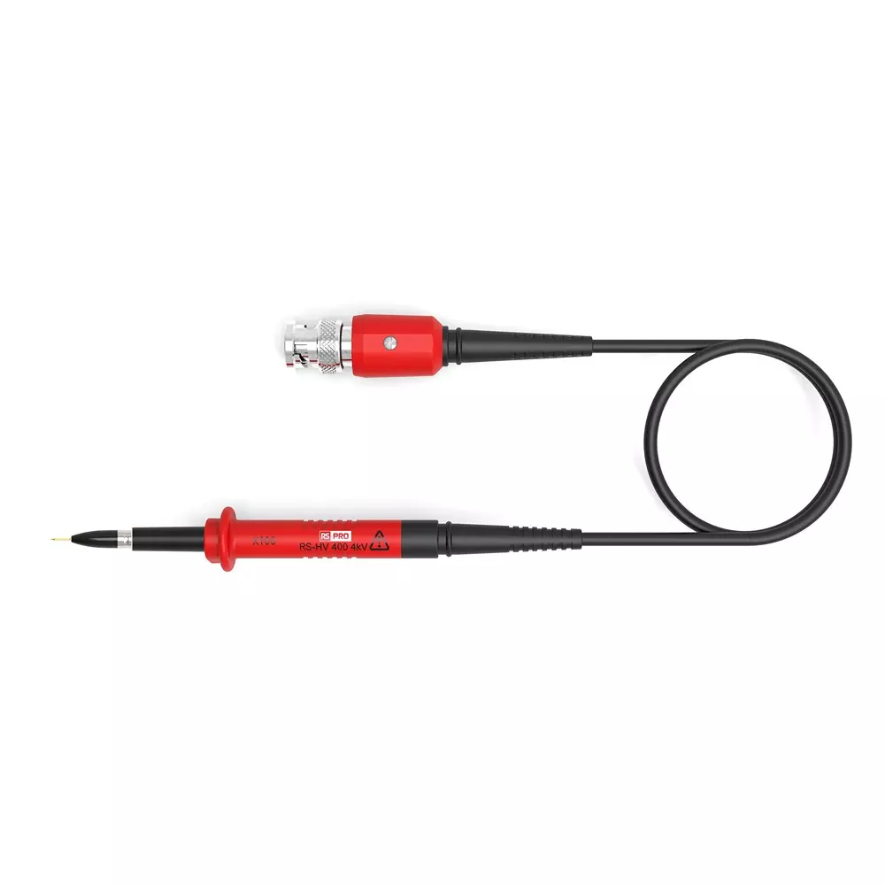 RS PRO Oscilloscope Probe BNC 300 mHz Bandwidth RS-HV Passive Enclosed, Footrest 4000 V, 162567