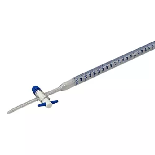 WKM Borosilicate Glass Burette Transparent 50 ml Capacity with PTFE Stopcock for Research & Laboratory Use, ‎AT258 (Pack of 6 Pcs)
