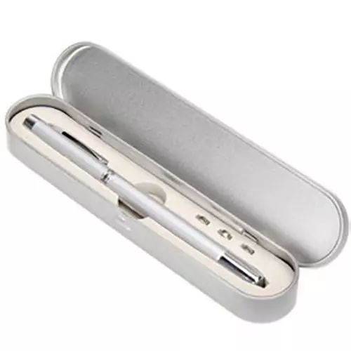 Acutek 4-in-1 Laser Pointer Pen Stainless Steel Medium Nib, LPP-4